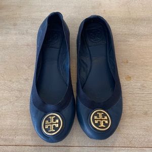 Used Navy Blur Tory Burch Flat